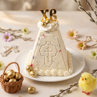 Пасха творожная Царская с вяленой вишней и миндалем